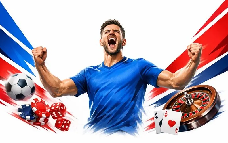 RobyBet Casino - sport e casino su sfondo bianco con elementi geometrici